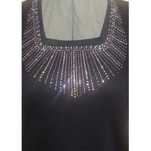 Square Neck Shirt With Lots Of Bling